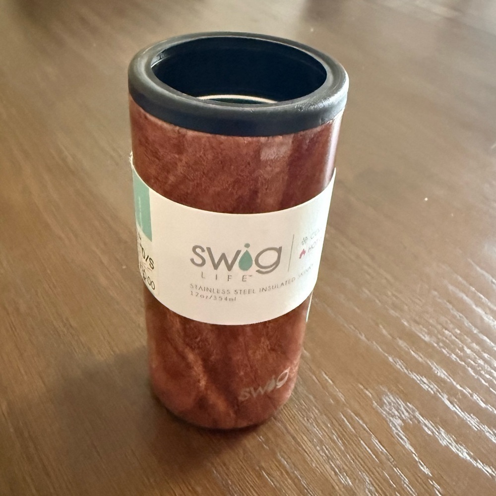 Swig 12 oz Slim/Skinny Can Cooler Fleur Noir Floral